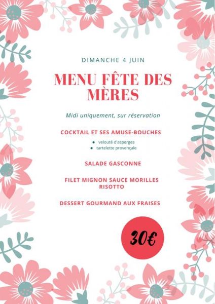 MENU FETE DES MERES COMPTOIR DE L'ADOUR