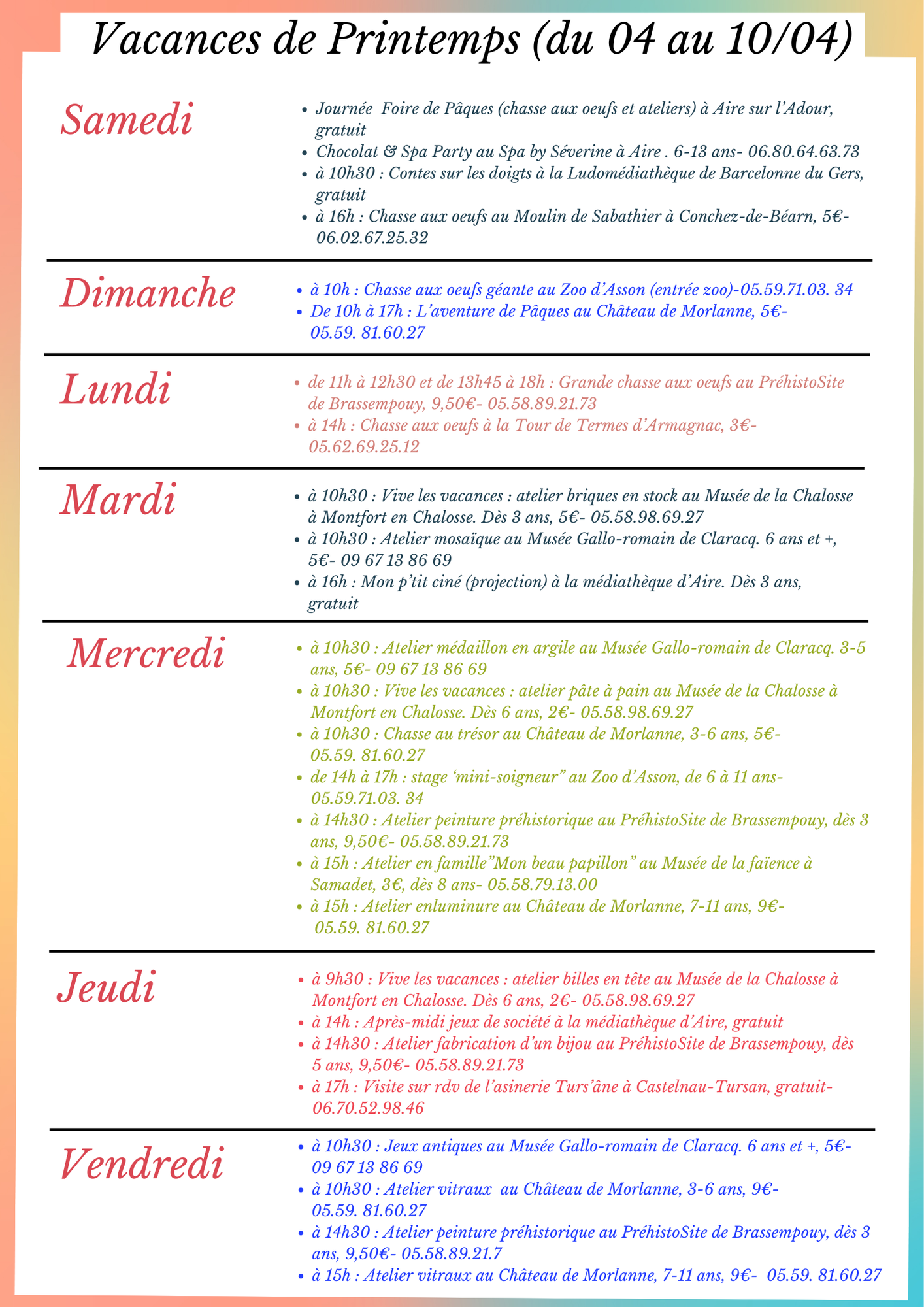 Copie de RDV Réguliers (1) Copie de RDV Réguliers (1)